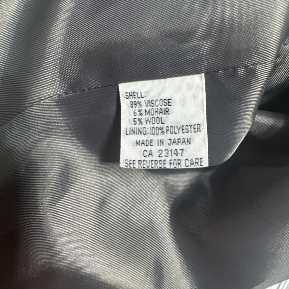 Vintage TALBOTS Jacket Blazer Mohair Wool Blend Gray Pinstripe 12P petite Japan - Picture 6 of 8